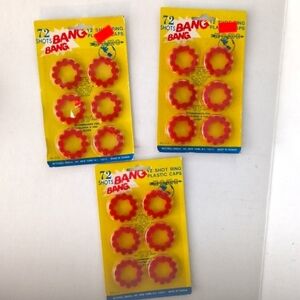 New Old Stock 12 shot ring plastic caps for cap gun. 72 shots per pack. 3 packs